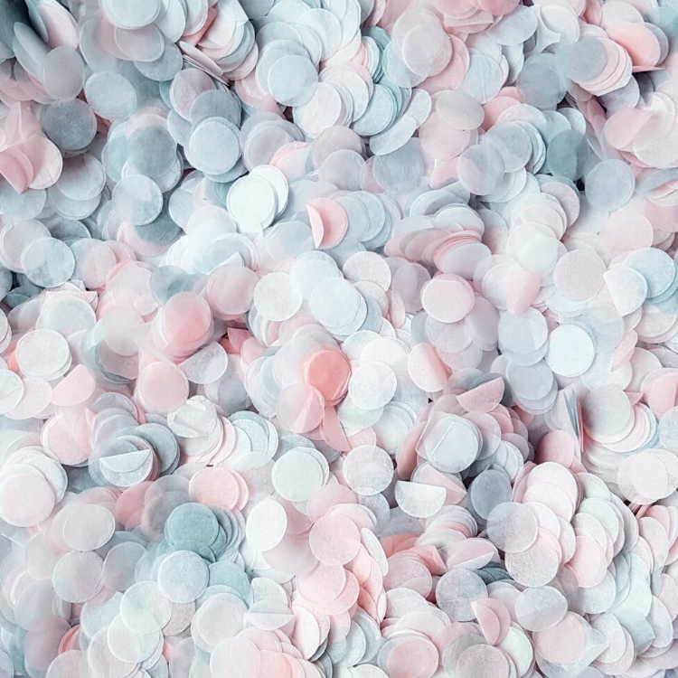 Pink, Grey & White Confetti Circles - properconfetti.myshopify.com