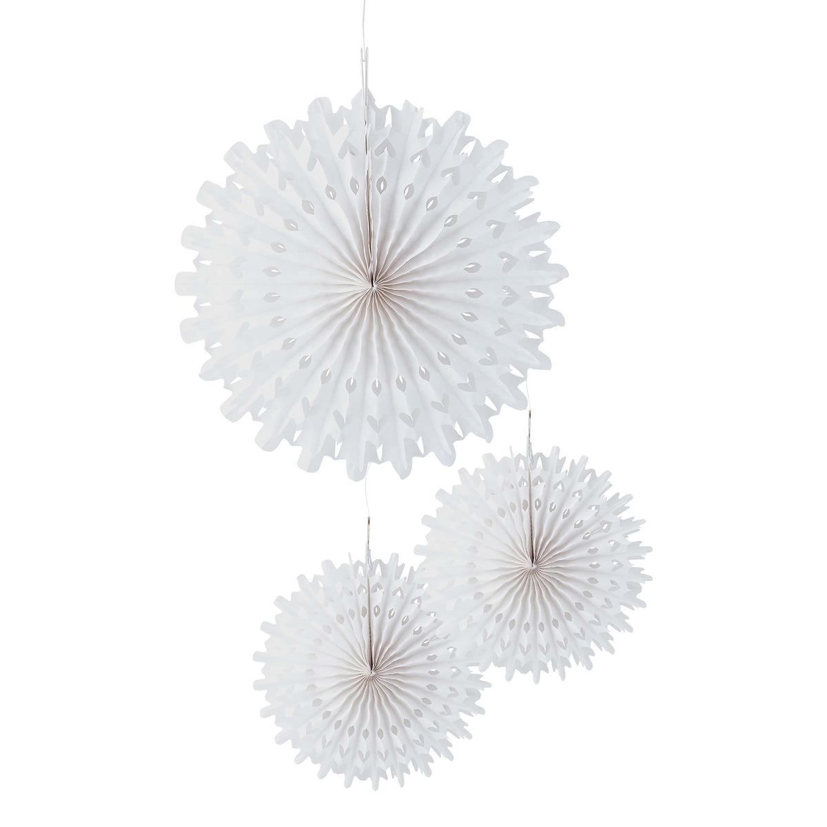 Hängedekoration Fluffy Papier Pompons 40 Cm - 3 Stück, Multicol
