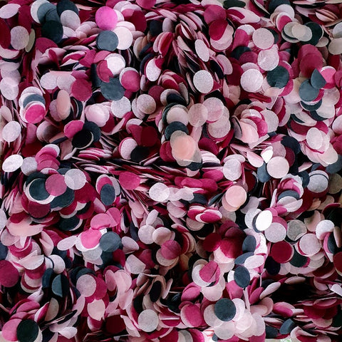 Burgundy, Pink and Black Biodegradable Confetti Circles by Proper Confetti