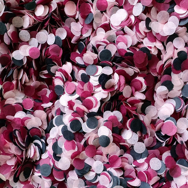 Deep Plum Wedding Confetti Mix made from biodegradable tissue paper