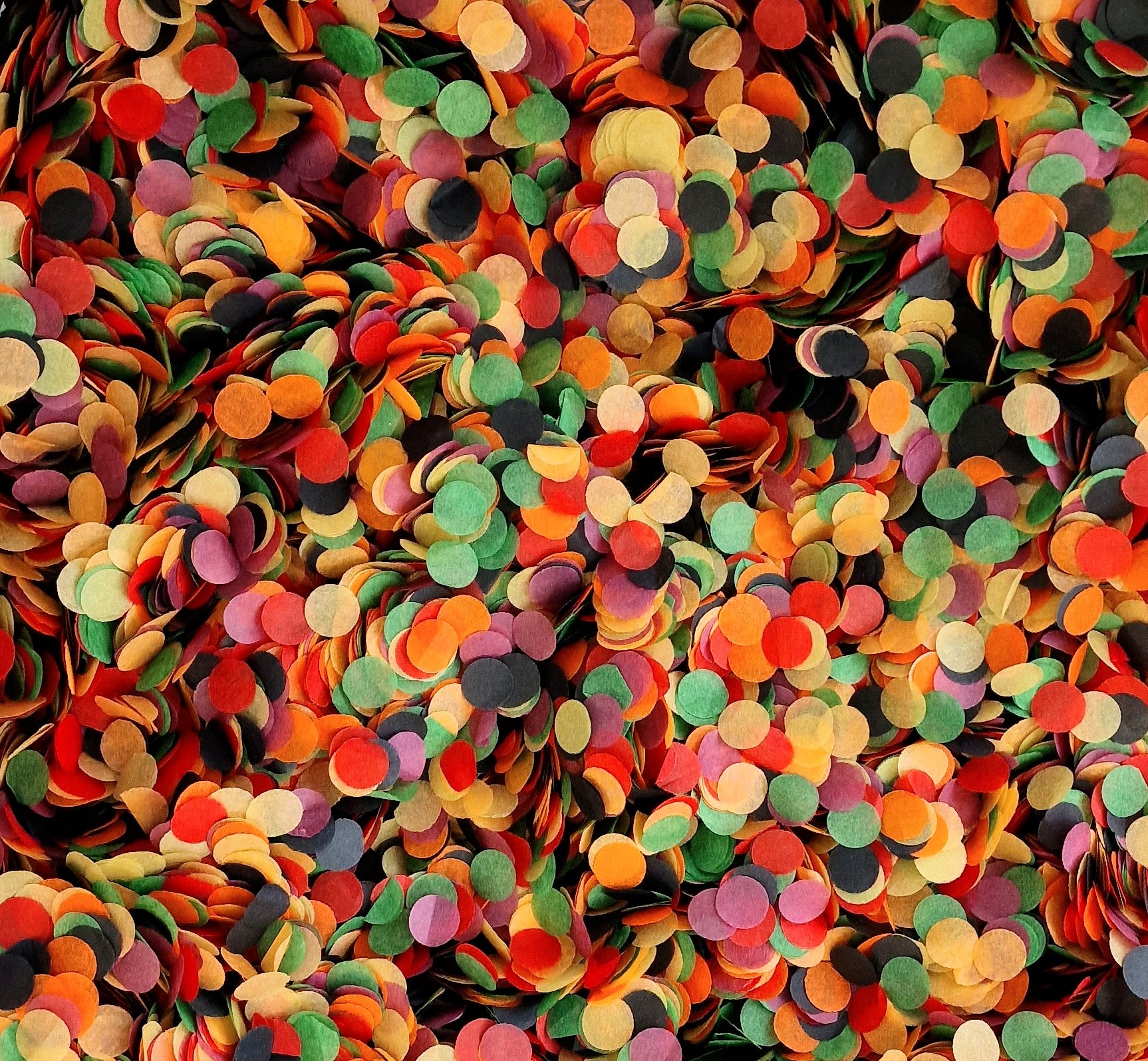 Bright, Colourful biodegradable paper confetti circles 