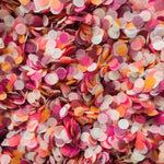Pink, orange and burgundy confetti circles with ivory mix