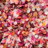 Pink, orange and burgundy confetti circles with ivory mix
