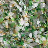 Green, white & gold biodegradable confetti texture detail