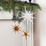 Gold, White & Kraft Hanging Star Set (3 stars)