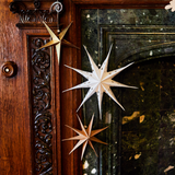 Gold, White & Kraft Hanging Star Set (3 stars)