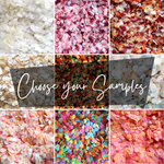 Grid showing various paper confetti colour ways
