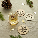 Wooden Christmas Coasters with a snowflake design | Proper Confetti