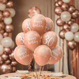 40th Birthday Rose Gold Balloons