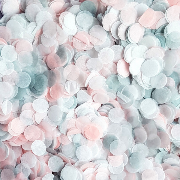 Pink, Grey & White Confetti Circles - properconfetti.myshopify.com