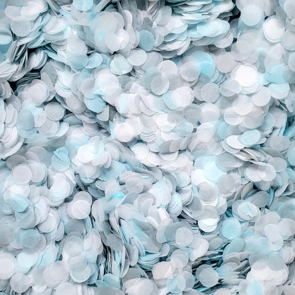 Baby Blue, Grey & White Confetti Circles - properconfetti.myshopify.com
