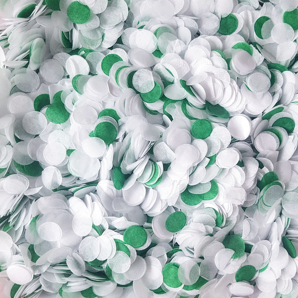 Green and White Confetti Circles - Biodegradable Confetti by Proper Confetti