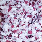 Burgundy & White Confetti Circles - properconfetti.myshopify.com