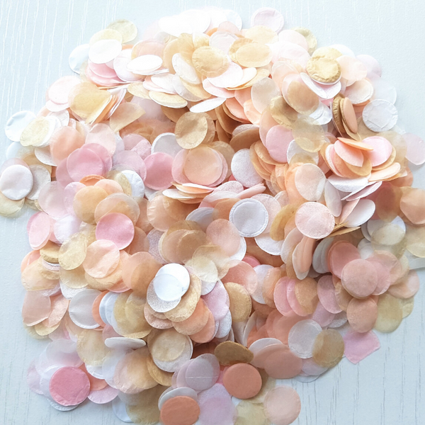 Blush Pink Wedding Confetti Circles - Biodegradable Confetti by Proper Confetti