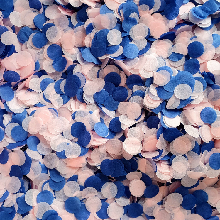 Navy Blue & Pink Confetti Circles - properconfetti.myshopify.com