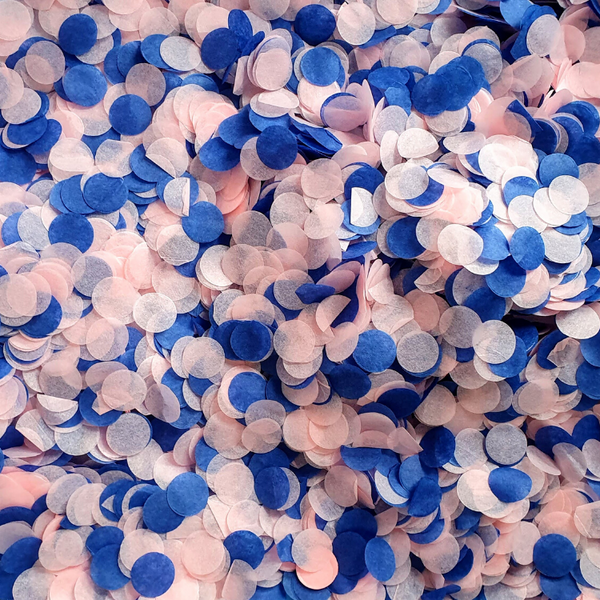 Navy Blue & Pink Confetti Circles - properconfetti.myshopify.com