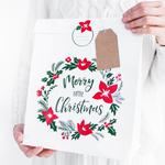White Eco Merry Christmas Gift Bag