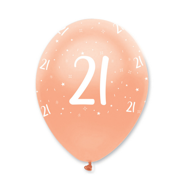 21st Rose Gold Birthday Balloons | Proper Confetti