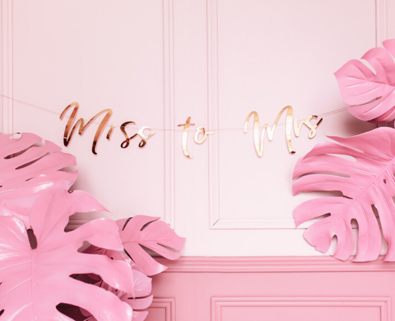 Miss to Mrs Rose Gold Bunting - properconfetti.myshopify.com