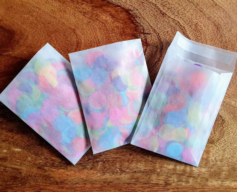White Glassine Confetti Envelopes - Proper Confetti