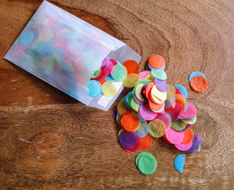 White Glassine Confetti Envelopes - Proper Confetti