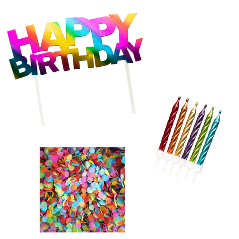 Rainbow Birthday Cake Topper Kit